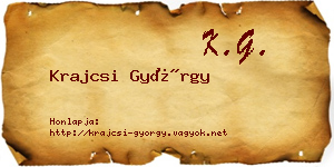 Krajcsi György névjegykártya